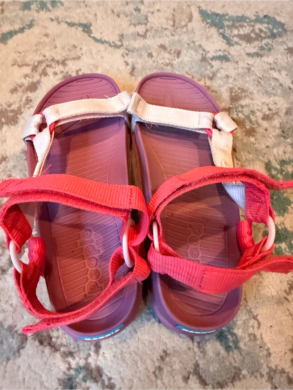People Footwear Lennon Chiller Kids Sandals Pink Purple Size J2 / EU 33 /US 1.5Y